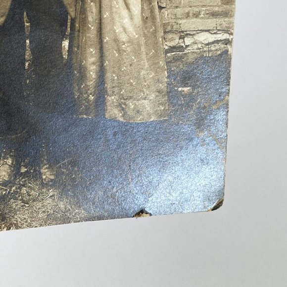 c1920 RPPC Young Man Woman Crossed Arms Sepia Tint Unposted Photo Postcard - Picture 3 of 10